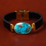 دستبند چرم فیروزه کد 18534