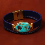 دستبند چرم فیروزه کد 18536