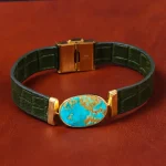 دستبند چرم فیروزه کد 18543
