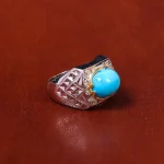 انگشتر فیروزه عجمی مردانه کد 18561