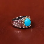 انگشتر فیروزه عجمی مردانه کد 18565