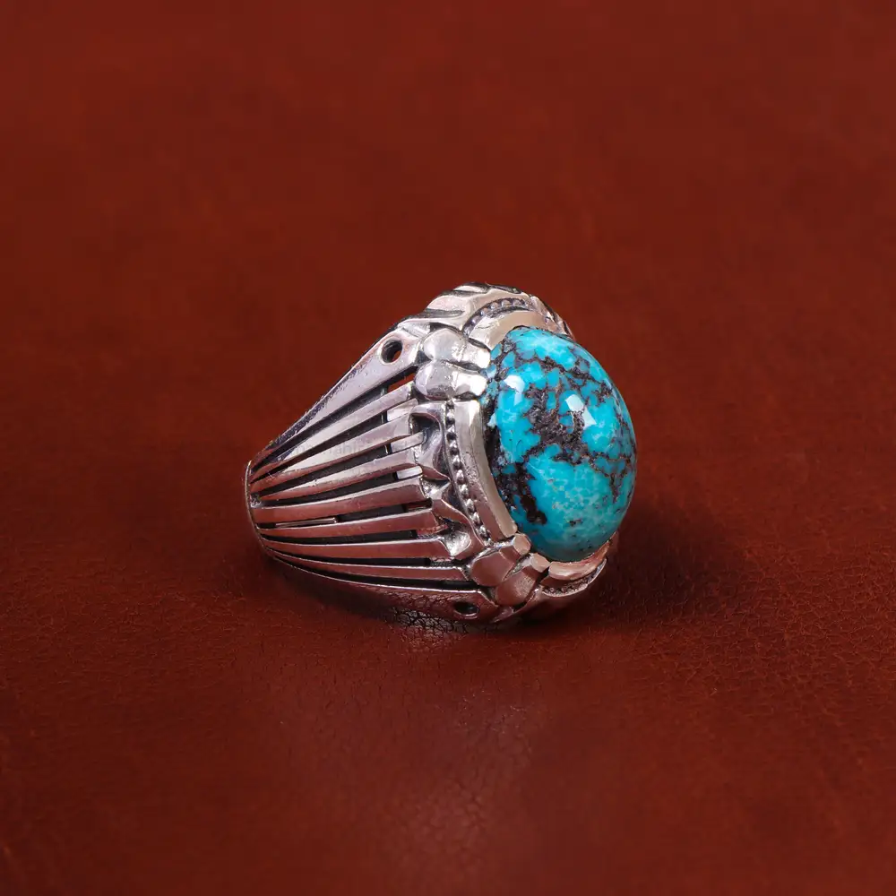 انگشتر فیروزه شجری مردانه کد 18572