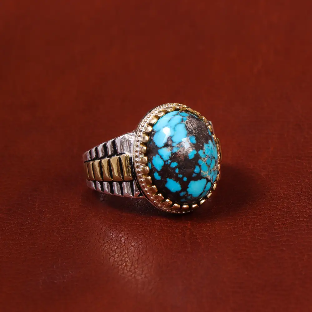 انگشتر فیروزه شجری مردانه کد 18582