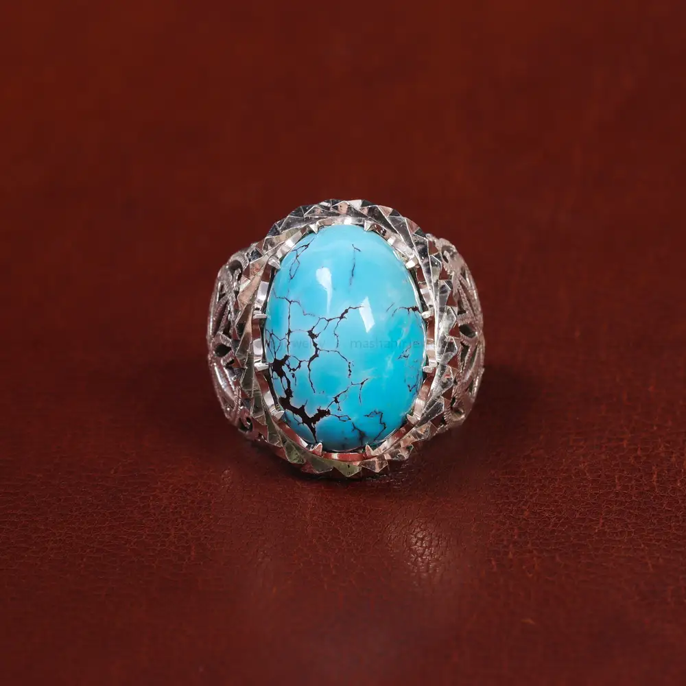 انگشتر فیروزه شجری مردانه کد 17915