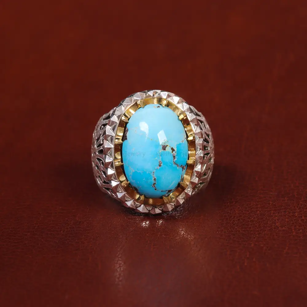 انگشتر فیروزه شجری مردانه کد 17919