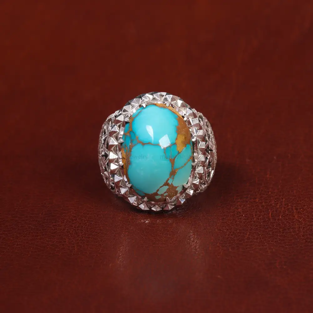 انگشتر فیروزه شجری مردانه کد 17923