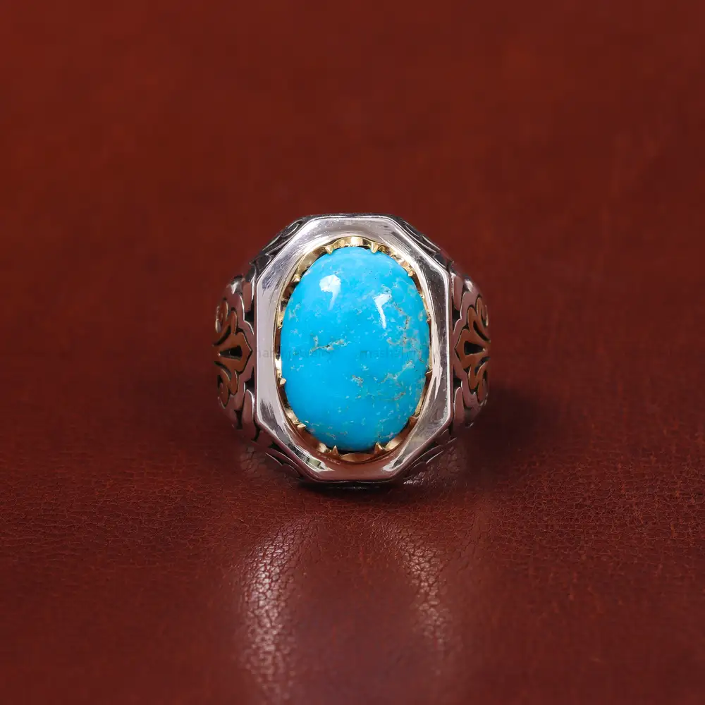 انگشتر فیروزه شجری مردانه کد 17930