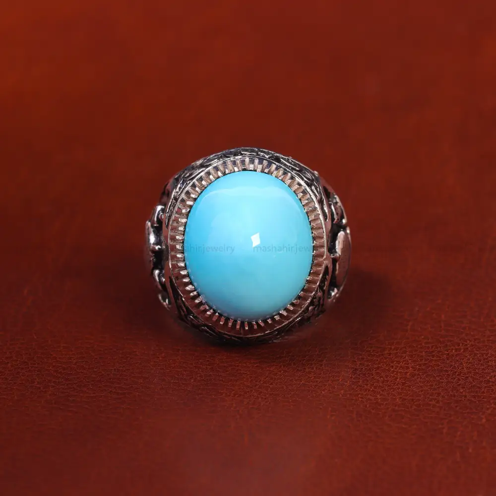 انگشتر فیروزه عجمی مردانه کد 17938