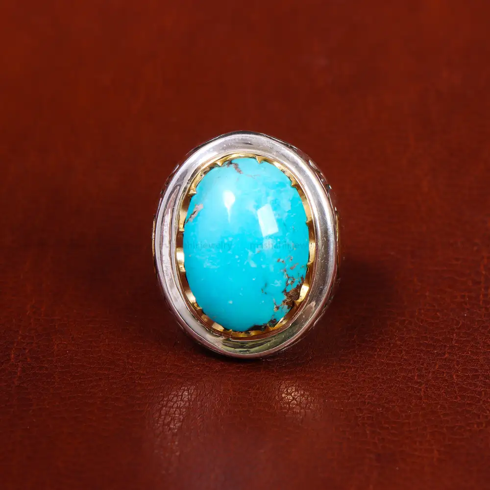 انگشتر فیروزه شجری مردانه کد 17962