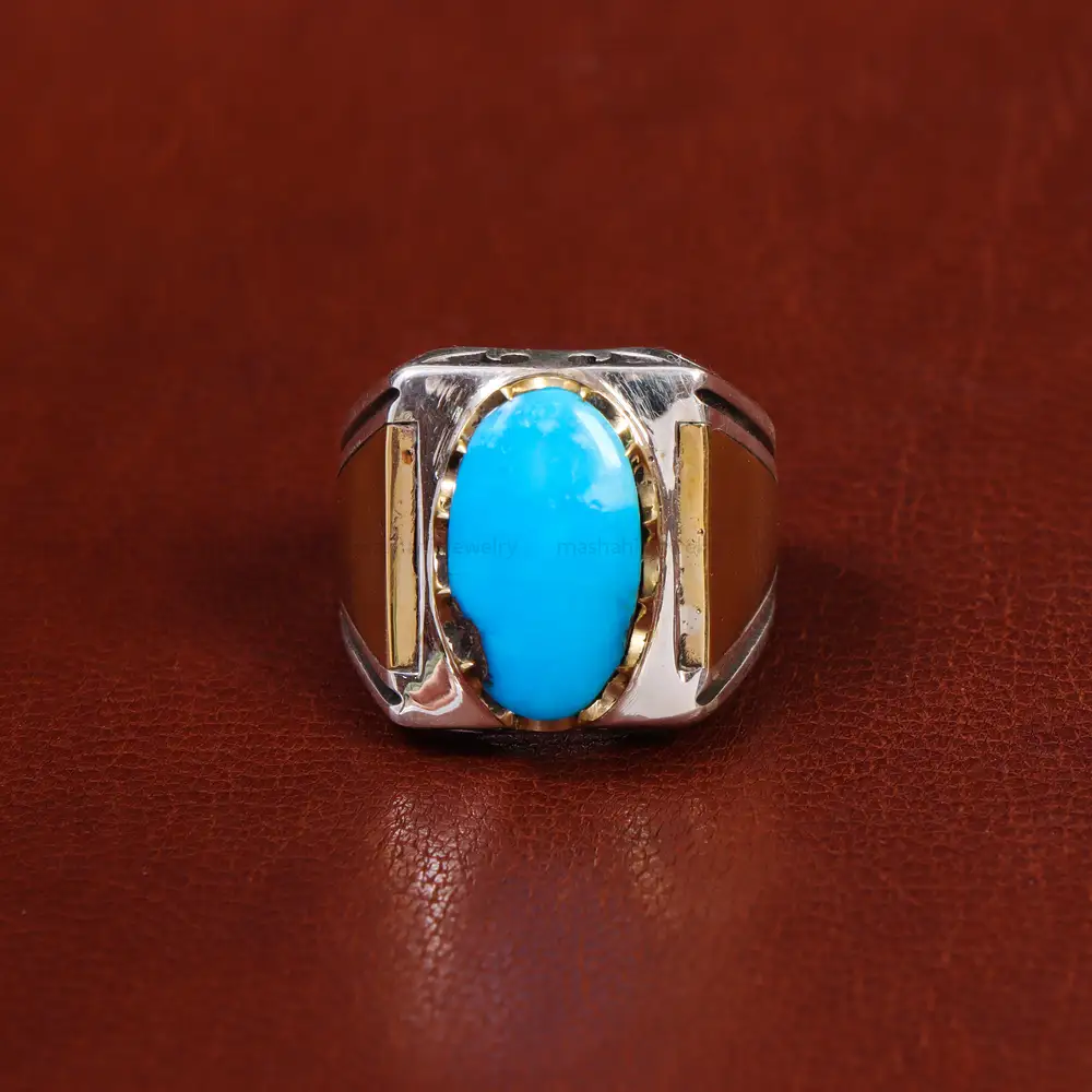 انگشتر فیروزه شجری مردانه کد 17966