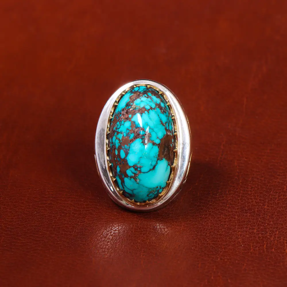 انگشتر فیروزه شجری مردانه کد 17984