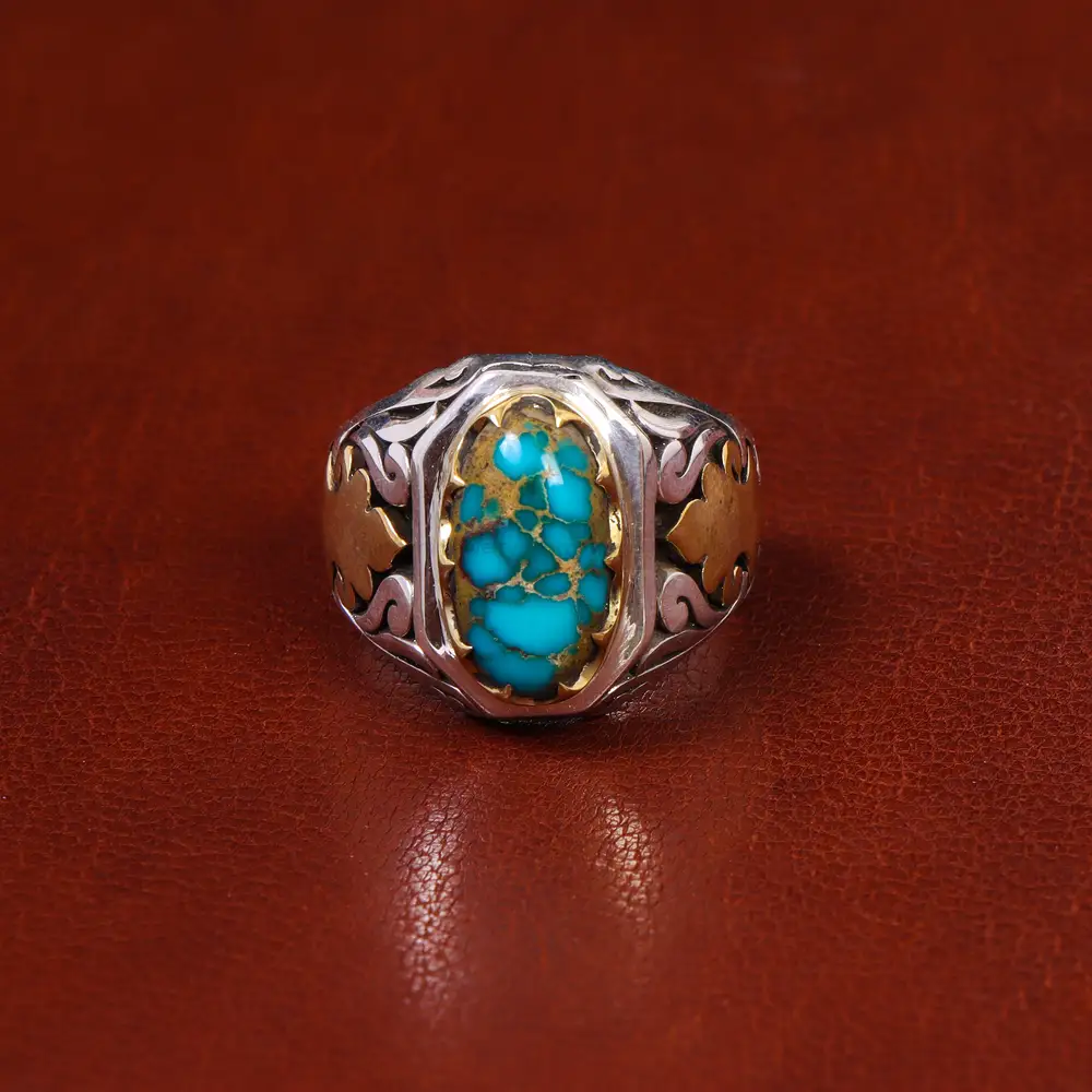 انگشتر فیروزه شجری مردانه کد 17989