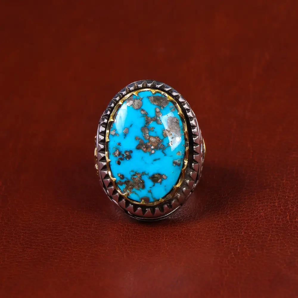 انگشتر فیروزه شجری مردانه کد 17996