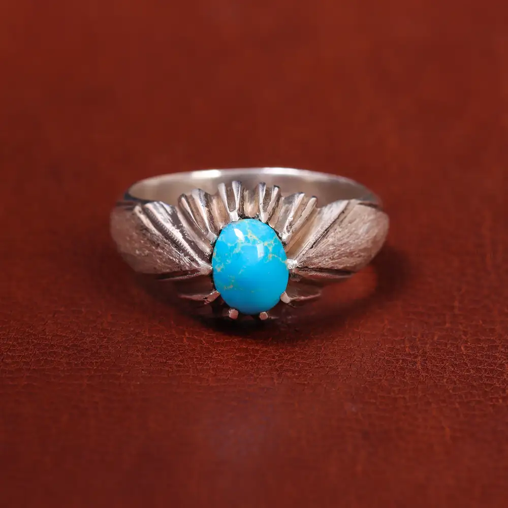 انگشتر فیروزه شجری مردانه کد 18011