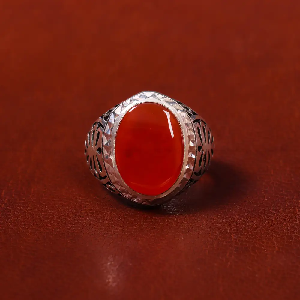 انگشتر عقیق یمن مردانه کد 18046