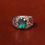 انگشتر توپاز سبز مردانه کد 18210