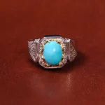 انگشتر فیروزه عجمی مردانه کد 18216