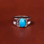 انگشتر فیروزه عجمی مردانه کد 18219