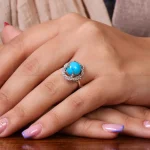 انگشتر فیروزه شجری زنانه کد 18238