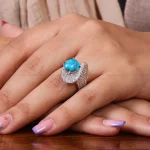 انگشتر فیروزه شجری زنانه کد 18249
