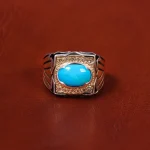 انگشتر فیروزه عجمی مردانه کد 18357