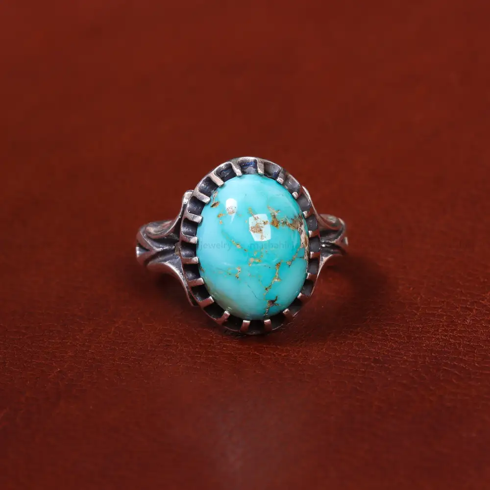 انگشتر فیروزه شجری مردانه کد 18385