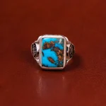 انگشتر فیروزه شجری مردانه کد 18450