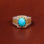 انگشتر فیروزه شجری مردانه کد 18465