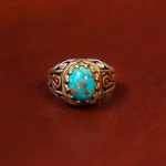 انگشتر فیروزه شجری مردانه کد 18468