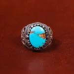 انگشتر فیروزه شجری مردانه کد 18470
