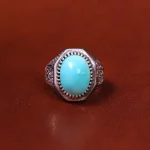 انگشتر فیروزه عجمی مردانه کد 18476