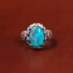 انگشتر فیروزه شجری مردانه کد 18485