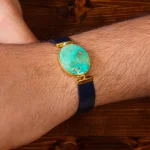 دستبند چرم فیروزه کد 18538