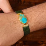 دستبند چرم فیروزه کد 18543