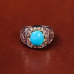 انگشتر فیروزه عجمی مردانه کد 18565