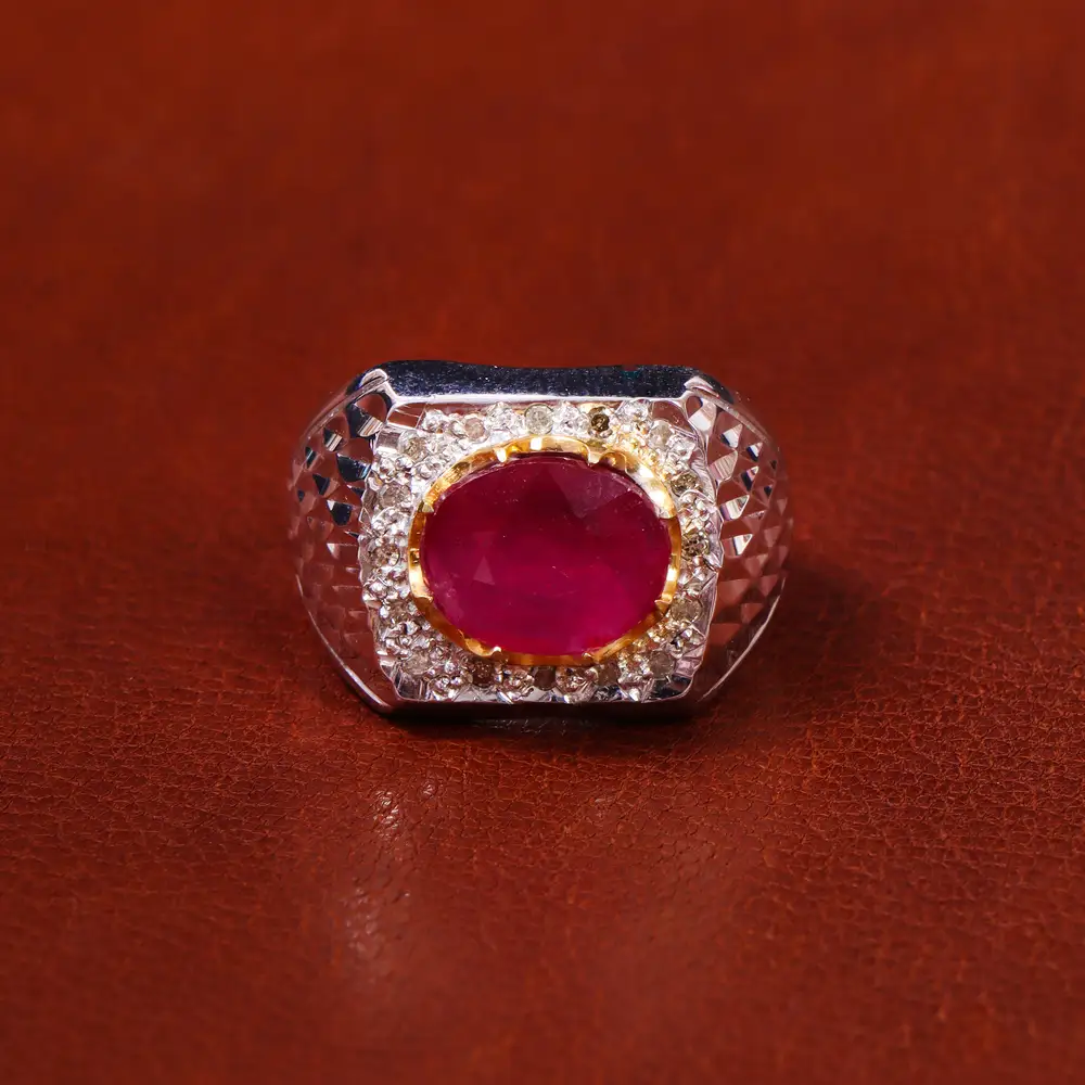 انگشتر یاقوت سرخ مردانه کد 18567