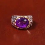 انگشتر آمیتیست مردانه کد 18570