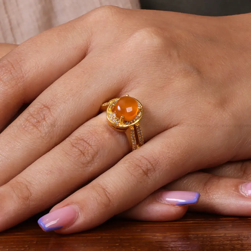 انگشتر عقیق زنانه کد 18650