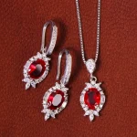 نیم ست سنتاتیک یاقوت سرخ زنانه کد 18106