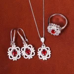 نیم ست سنتاتیک یاقوت سرخ زنانه کد 18107