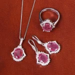 نیم ست یاقوت سرخ زنانه کد 18110