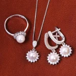 نیم ست طرح مروارید زنانه کد 18111