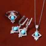 نیم ست فیروزه زنانه کد 18121