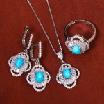 نیم ست فیروزه زنانه کد 18124