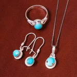 نیم ست فیروزه زنانه کد 18127