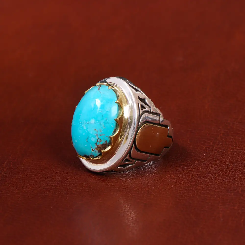 انگشتر فیروزه شجری مردانه کد 17962