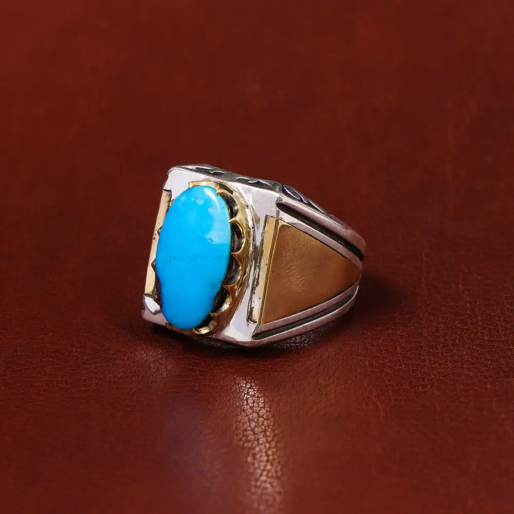 انگشتر فیروزه شجری مردانه کد 17966