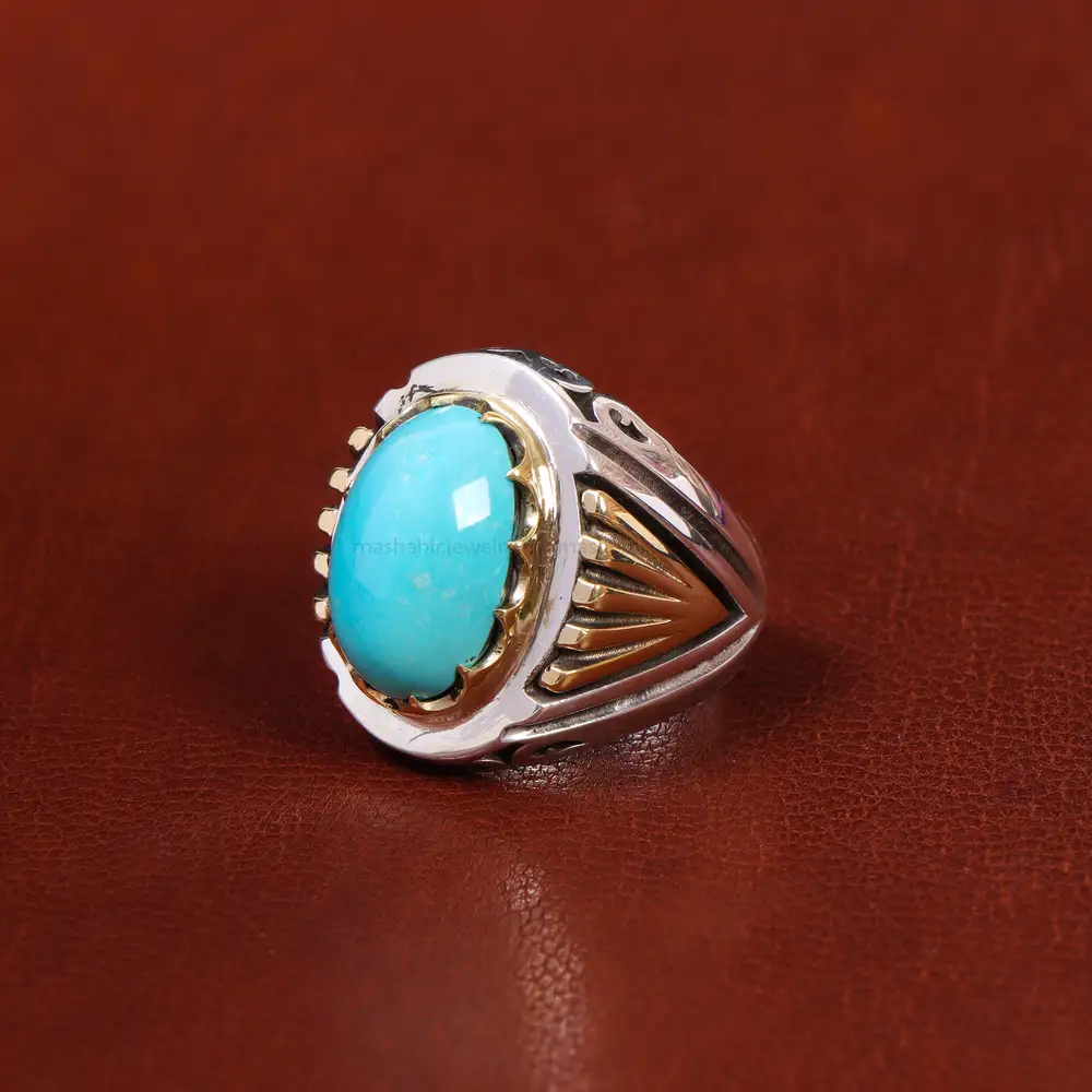 انگشتر فیروزه شجری مردانه کد 17976