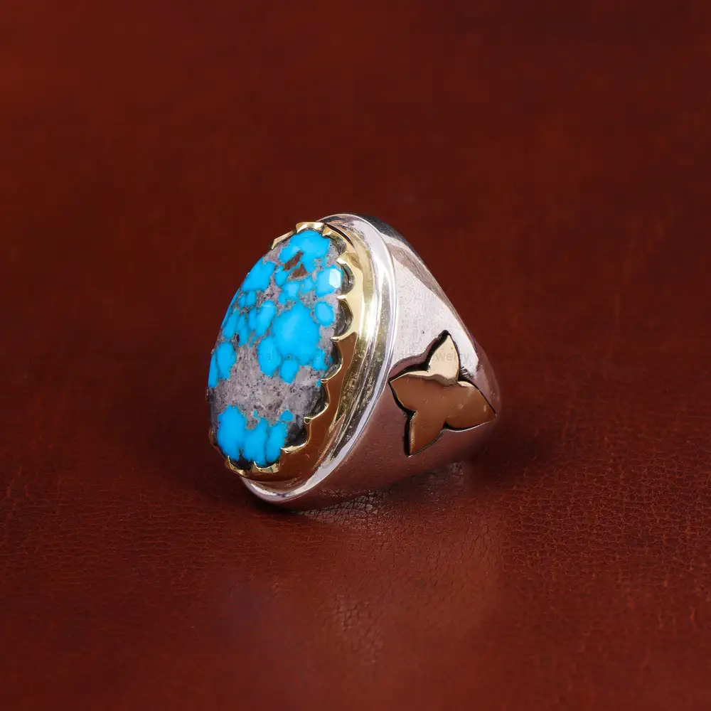 انگشتر فیروزه شجری مردانه کد 17978