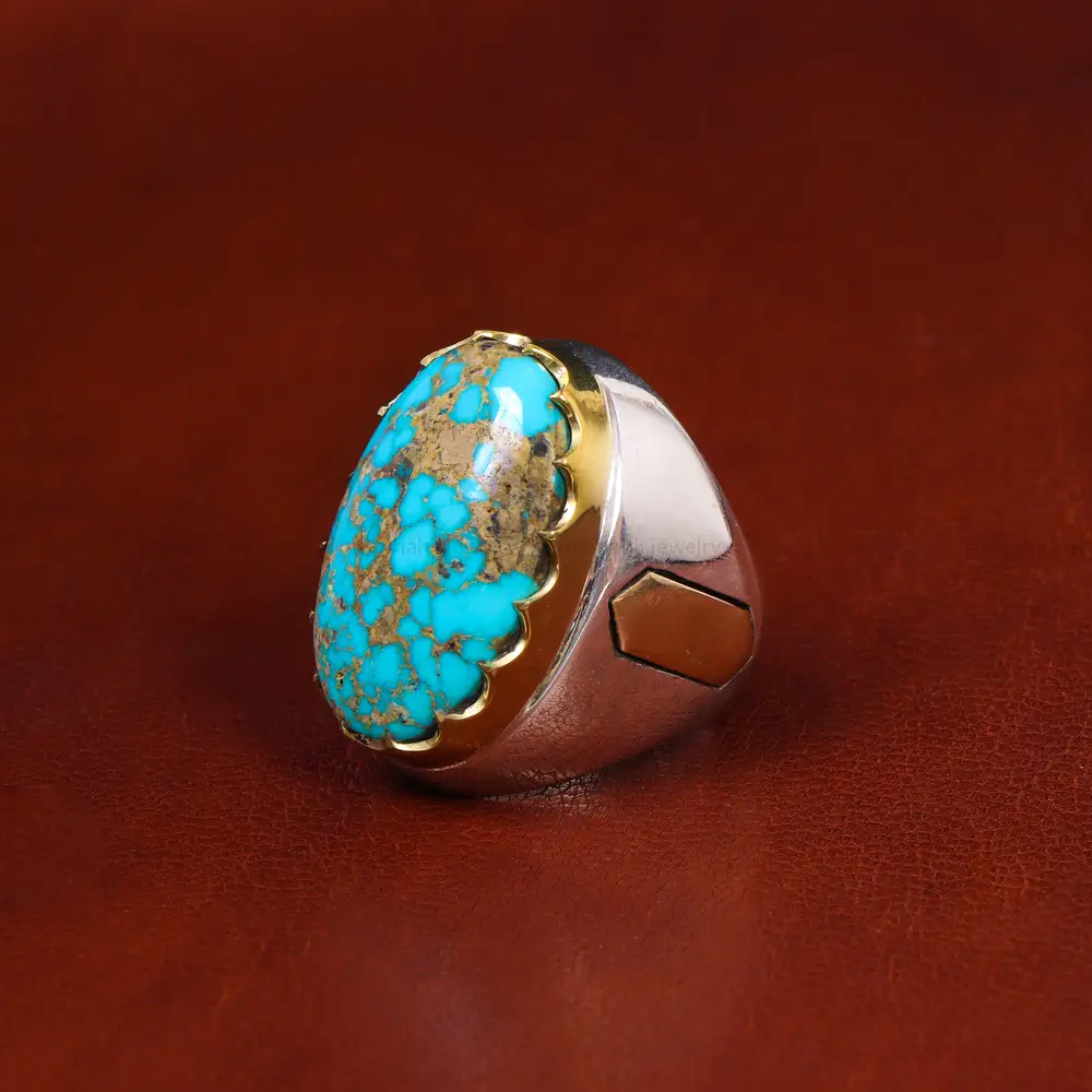 انگشتر فیروزه شجری مردانه کد 17991